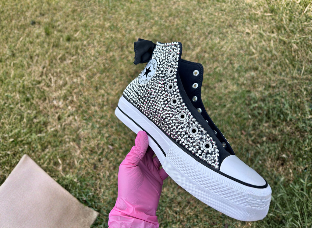 Customized Rhinestone/Bling High Top Converse