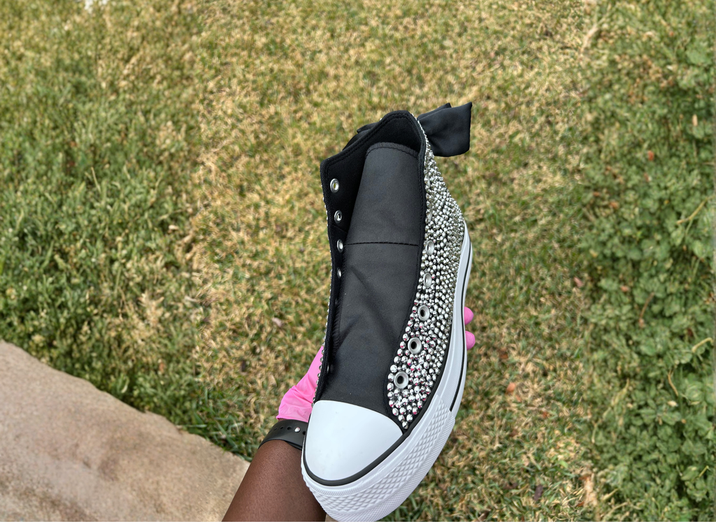 Customized Rhinestone/Bling High Top Converse