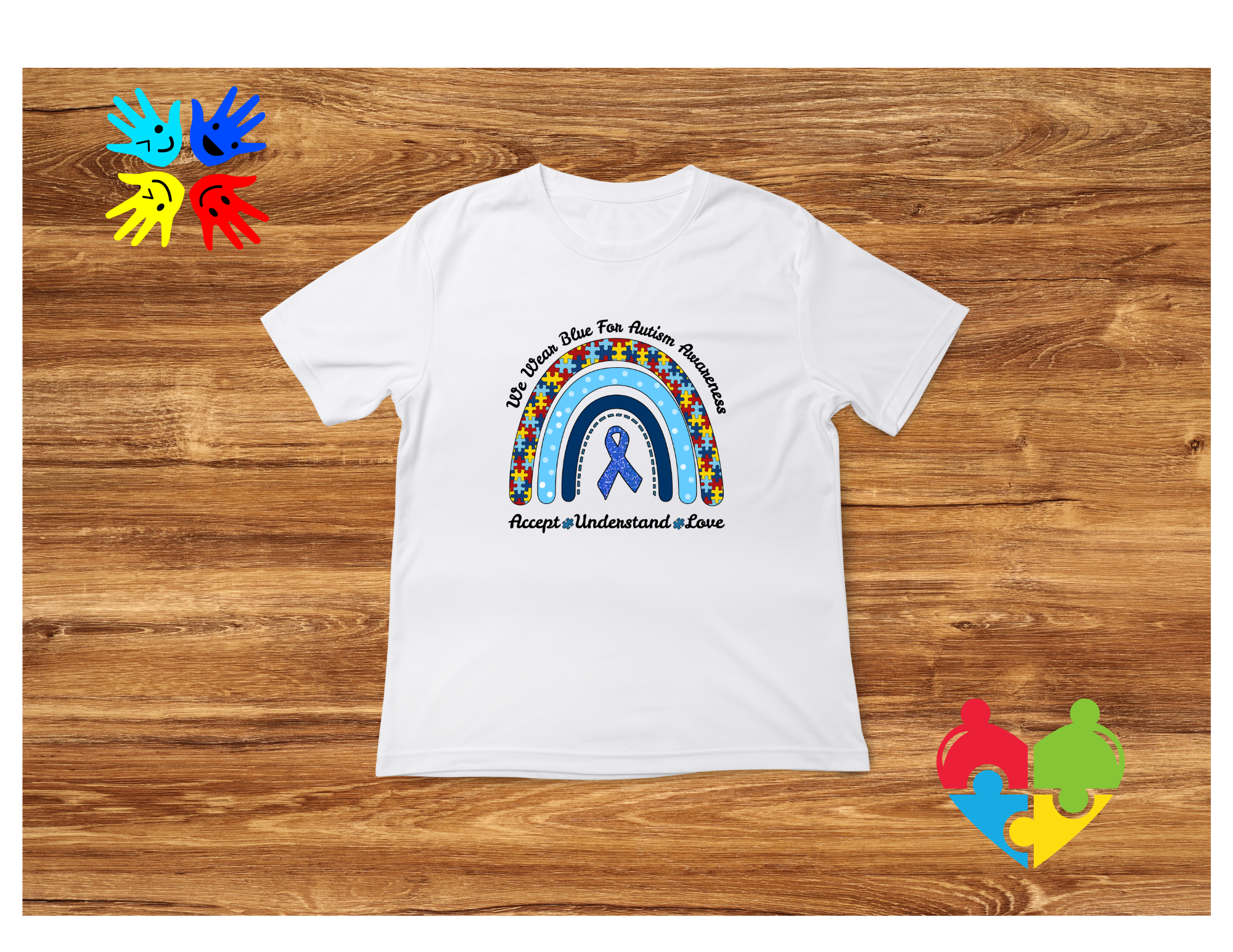 We wear blue for autism t-shirt