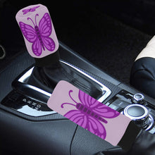 Cargar imagen en el visor de la galería, Car Shift Knob Cover &amp; Hand Brake Cover 3D Purple Butterfly
