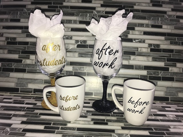 Coffee cup and wine glass set